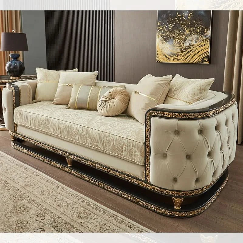 Kendrellz Leather Living Room 3 Seater Sofa - Wooden Bazar