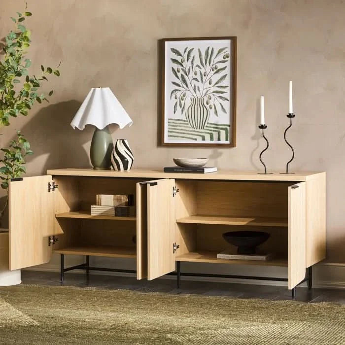 Ludlow Reeded 4-Door Sideboard - Wooden Empiro