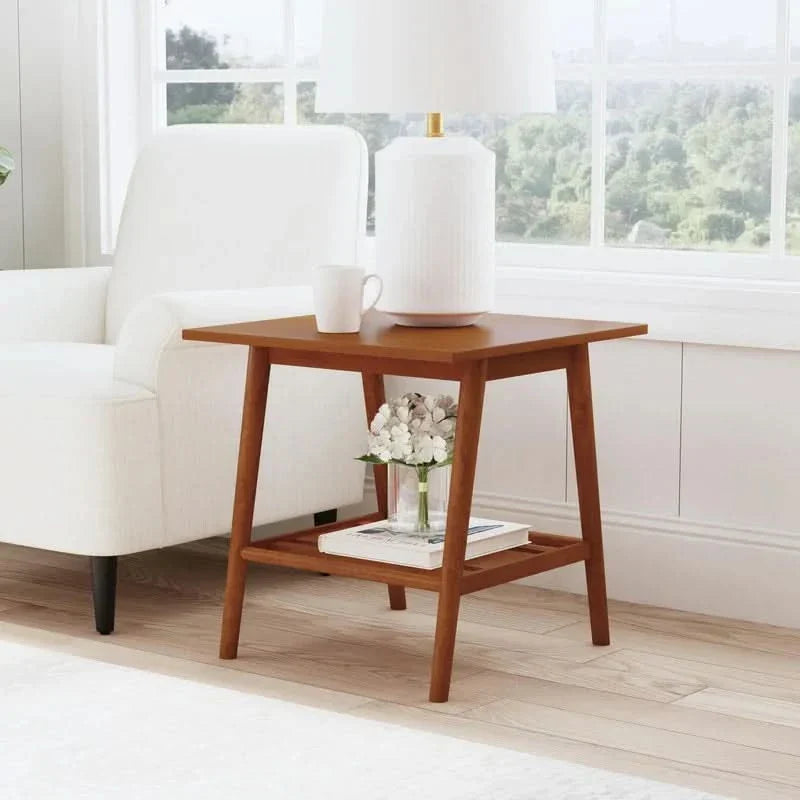 Dicent Mid-Century Modern Side End Table - Wooden Empiro