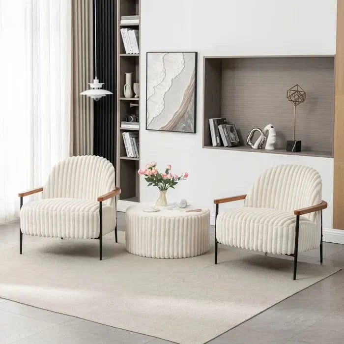 Meadlow 3 - Piece Living Room Luxury Sofa Set With Ottoman ( Set of 3)