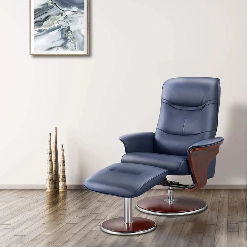 Navik Recliner Chair With Ottoman - Wooden Empiro