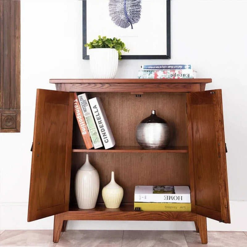 Modern TV Stand for Projector, Sintered Stone TV Cabinet with Drawers for Home Theater, Oak Veneer MDF, Black & White