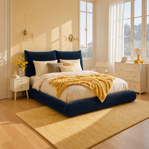 Eva 100% Solid Wood Upholstered Bed - Beds - Gharaana