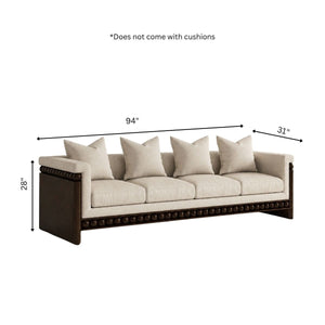 Pearl Wooden Upholstered Sofa - Sofas - Gharaana