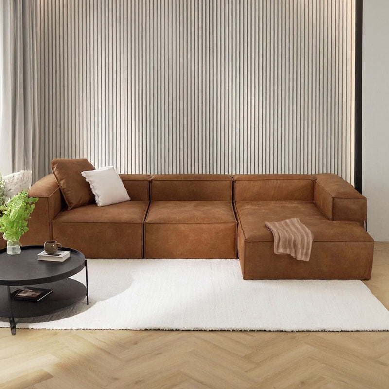 Trevi L-Shape Sofa in Brown