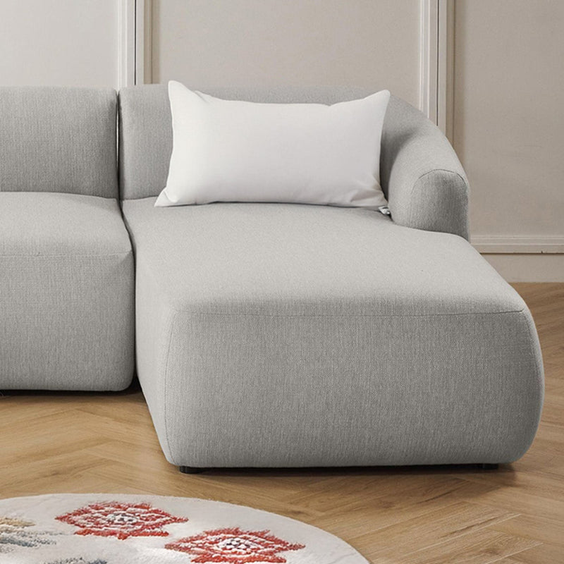 Brera L-Shape Sofa in Beige Silver Gray
