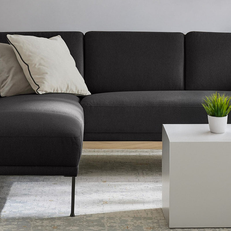 Catania L-Shape Sofa in Black