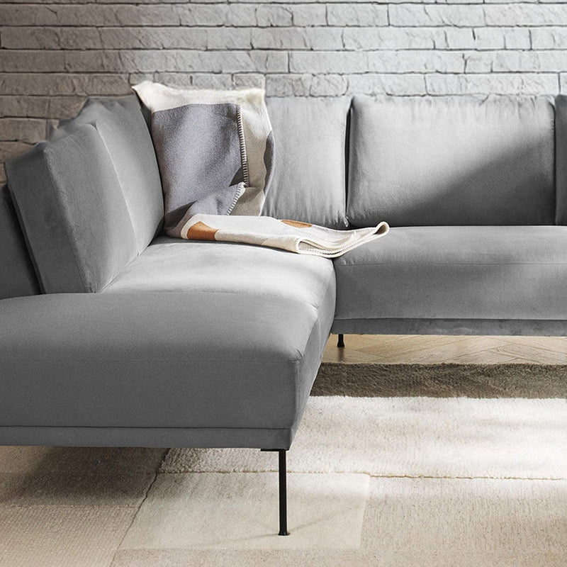 Catania L-Shape Sofa in Velvet Gray