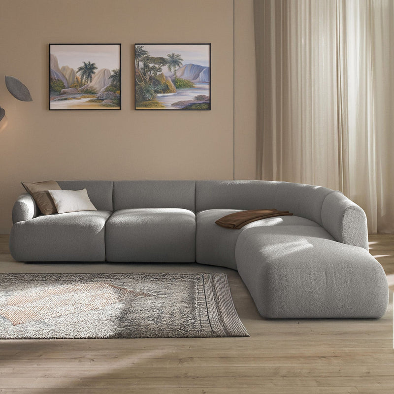Caracalla L-Shape Sofa in Light Gray
