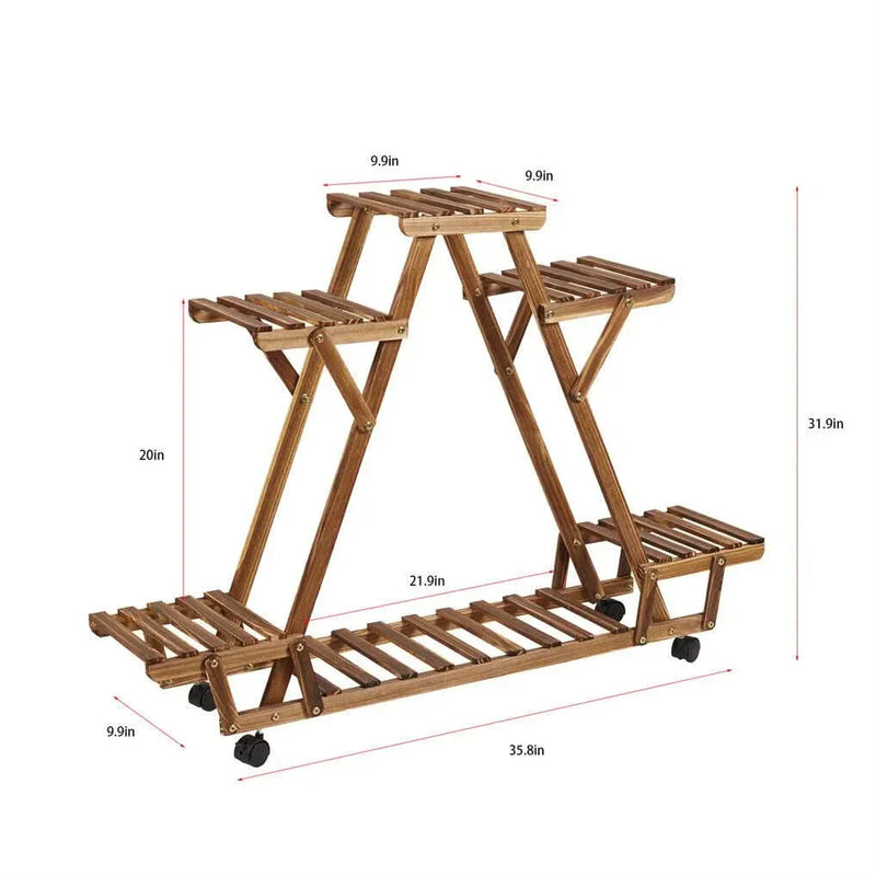 Nijor wooden plant stand - Craft Decor