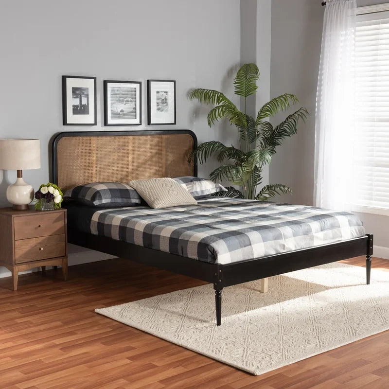 Wooden Empiro Solid Acacia Wood Classic Rattan Cane Bed