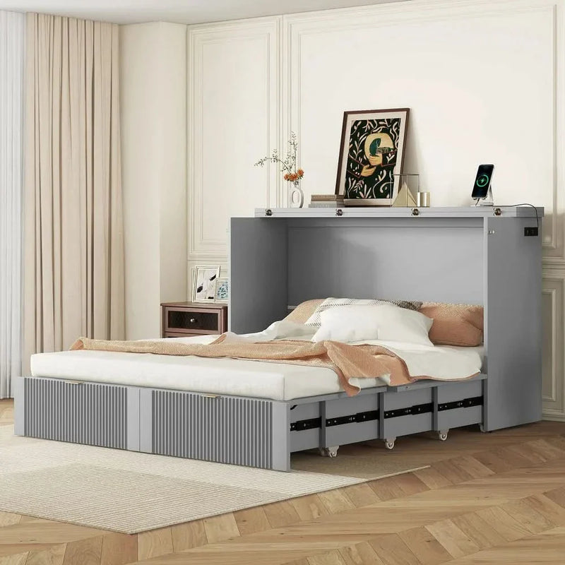 Winterex Queen Size Murphy Bed with Sockets & USB Ports