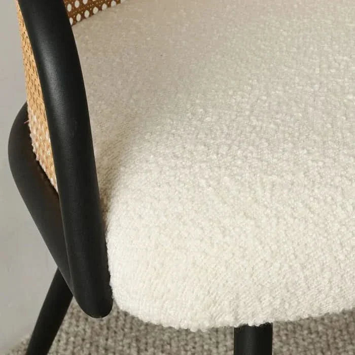 Rattan Boucle Rattan Dining Armchair (Set of 2)