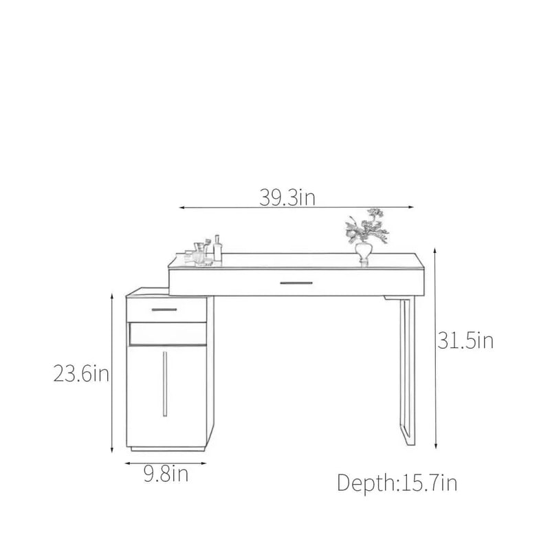 Modern Minimalist Vanity Table with Storage Cabinet