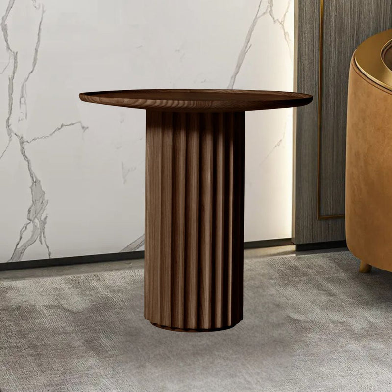 Minimalist Fluted Pillar-Inspired Side Table