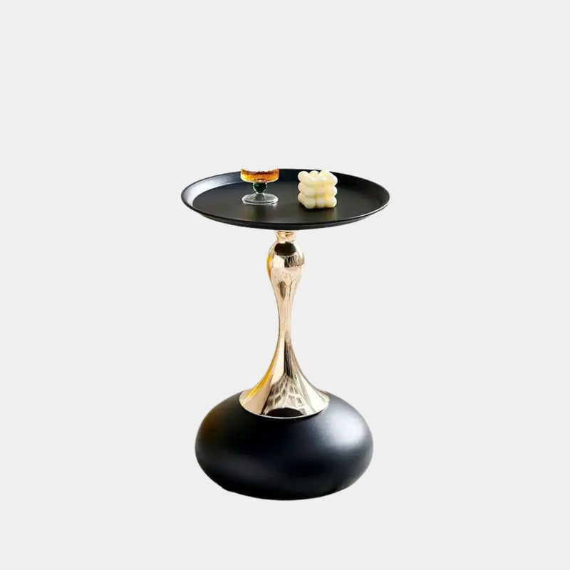 Artisan Black & Gold Hourglass Side Table