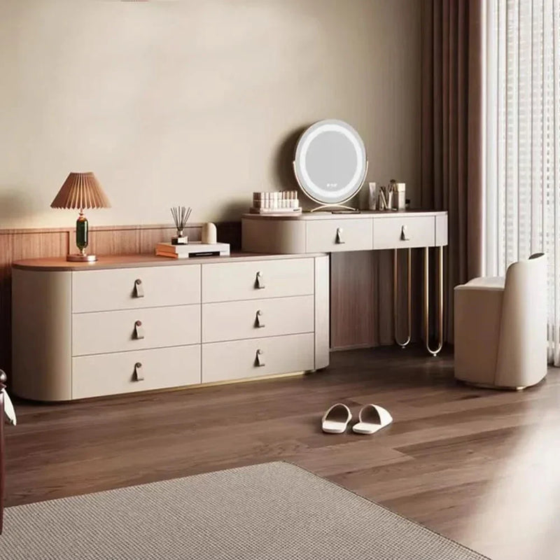 Modern Bedroom Vanity Set with Mirror and Storage