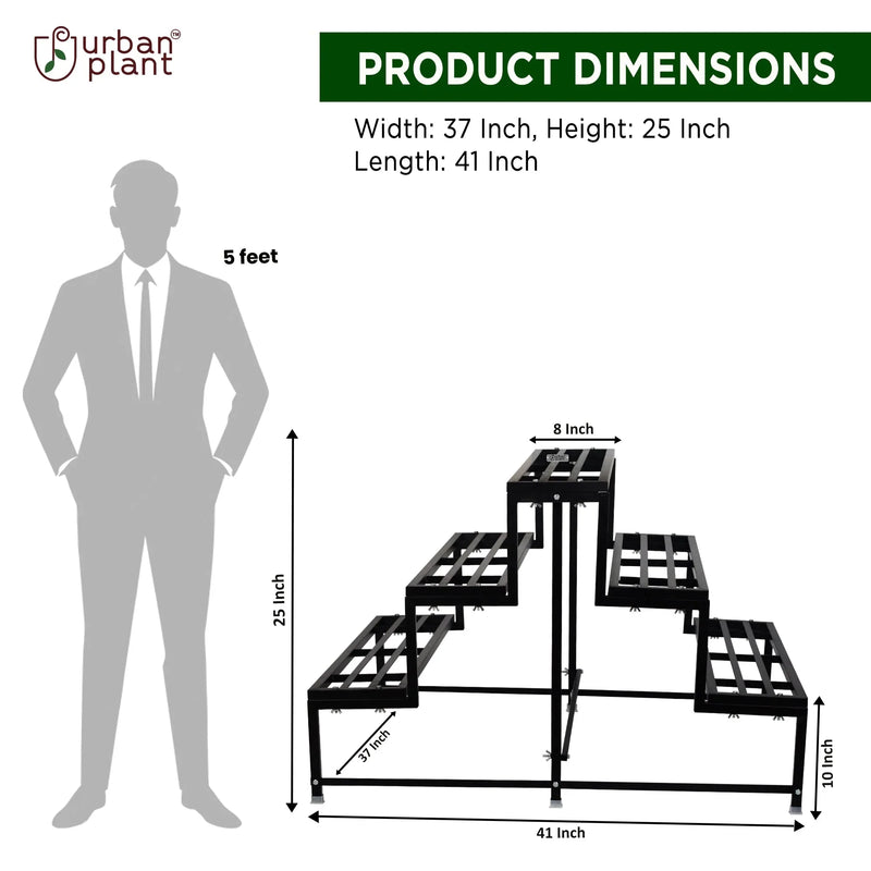 Wooden Empiro Heavy Duty 5-Step Planter Pot Stand for Indoor & Outdoor
