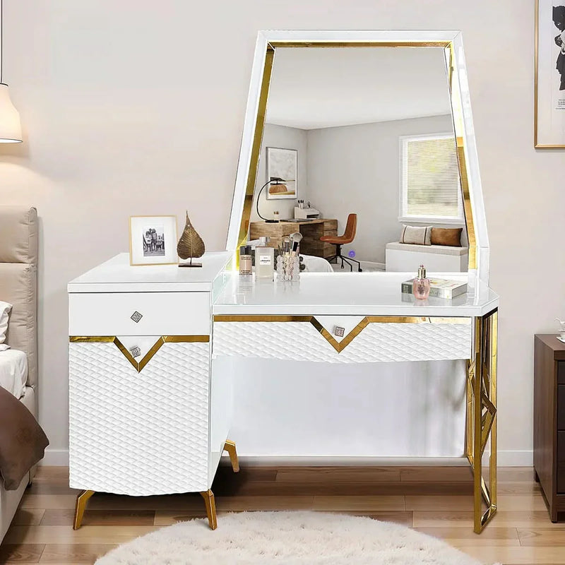 Makeup Dresser Vanity with Mirror and Storage Drawers