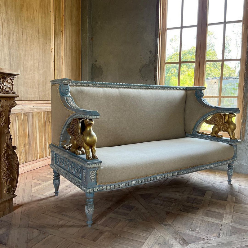 Neoclassical sofa of Swedish Gustavian features