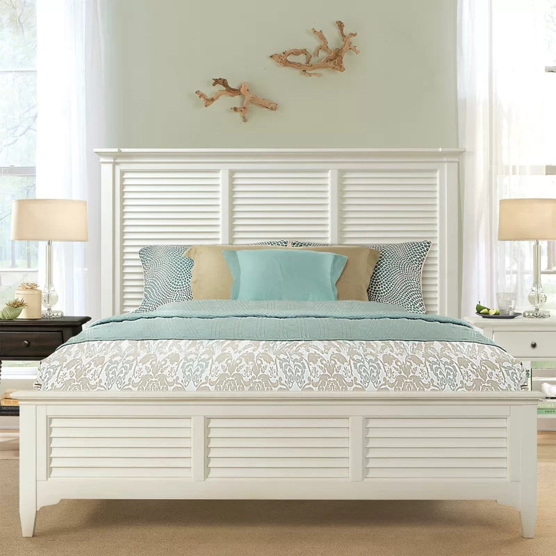 Wooden Empiro Solid Sheesham White Designer Bed, Without Storage