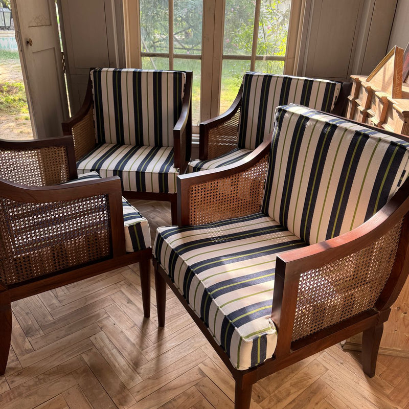 Casual styled Armchairs with wicker back~
