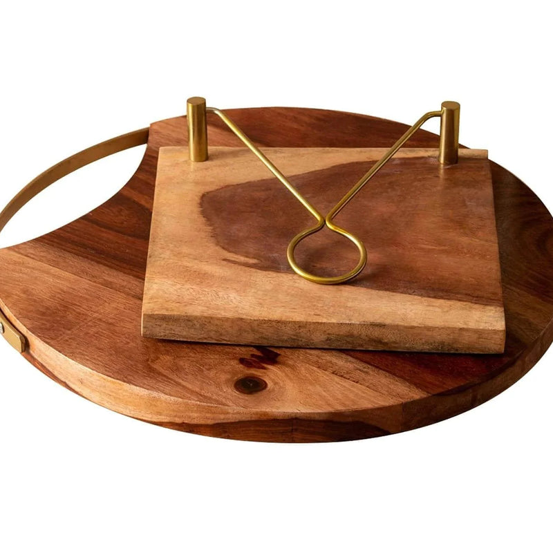 WOODEN TISSUE HOLDER AND CHOPPING BOARD COMBO II FOOD GRADE