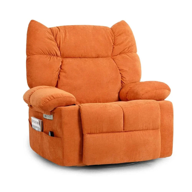 Swivel Recliner Chair, Glider Rocking Power Recliner with Massage and Heated