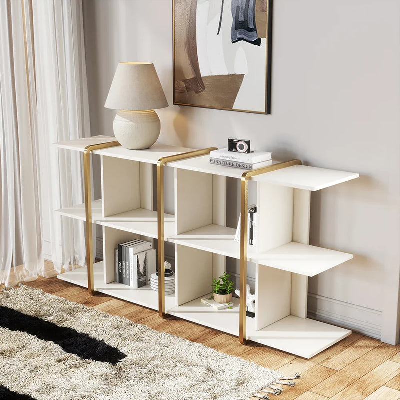Alankar Modern Long Metal Bookshelf
