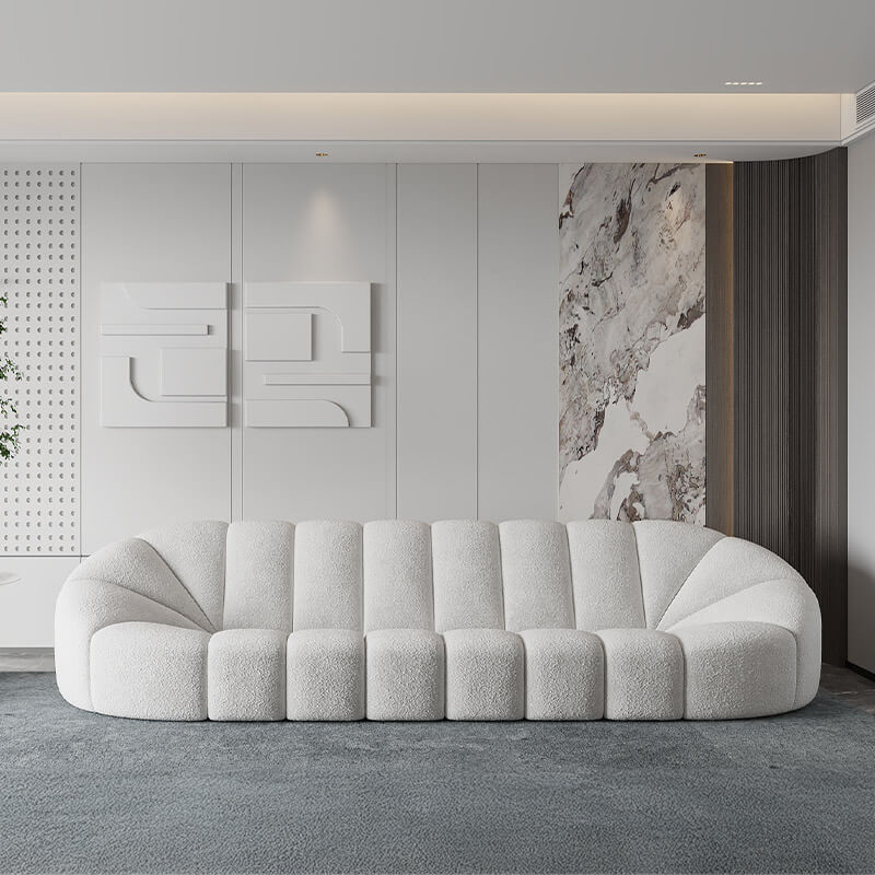 3 Seater Minimalist Snow White Sofa for Lounge