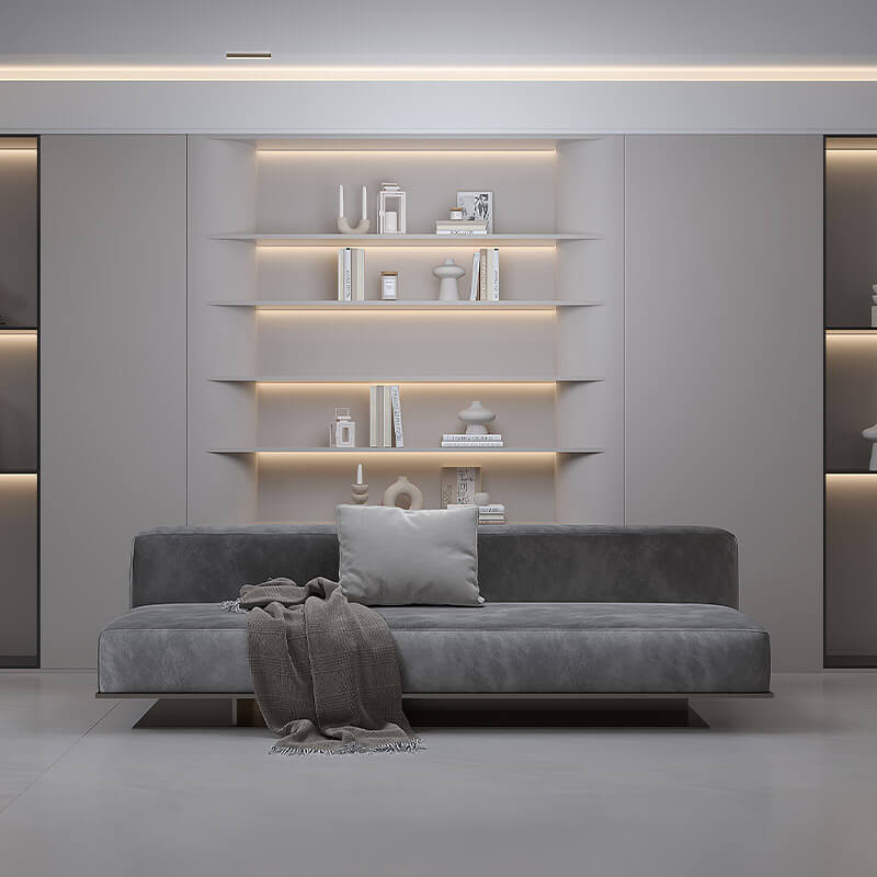 3 Seater Modern Dust-Proof Grey Sofa