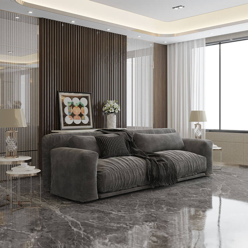 3 Seater Dark Grey Sofa With Super Soft Upholstery