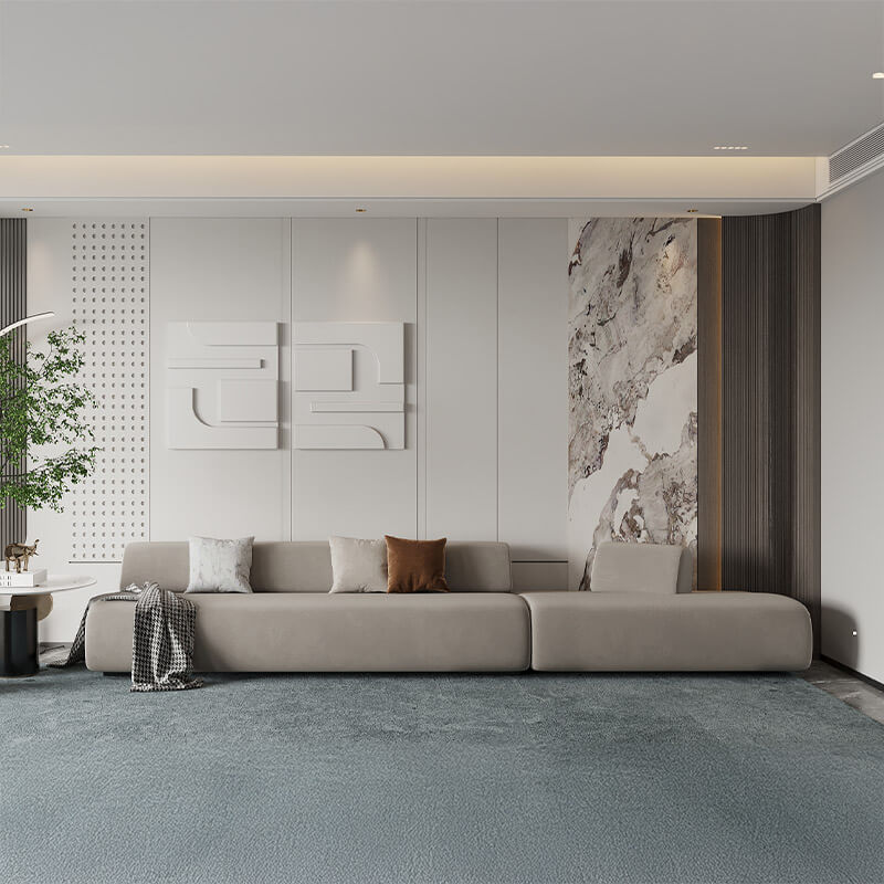 5 Seater Modern Beige Sofa