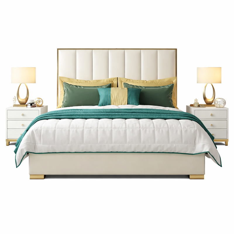 Suave Modern Faux Leather Upholstered Bed