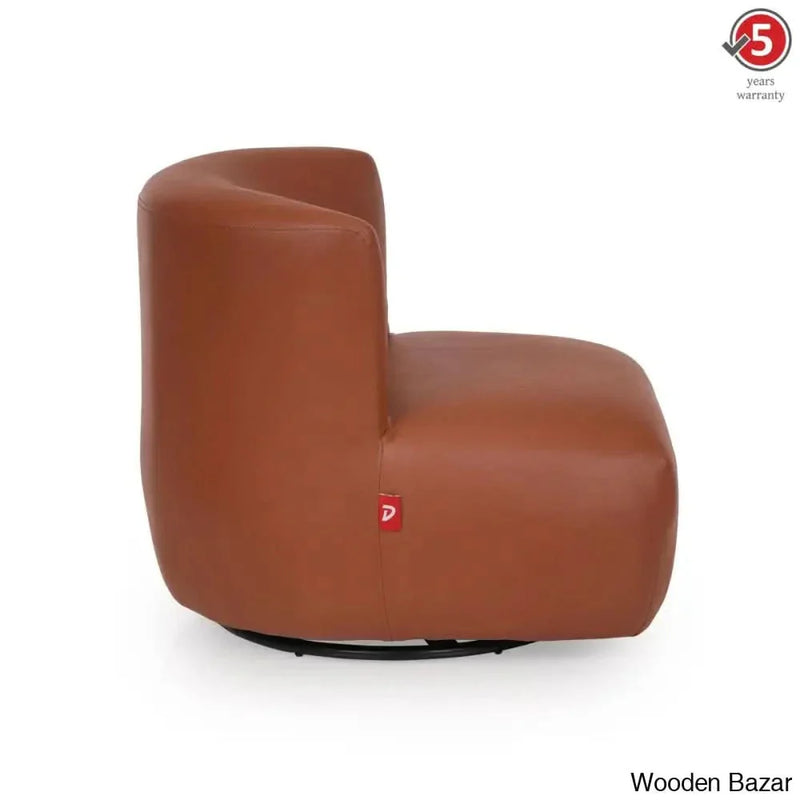 Adward New Armless Lounge Chair in camel Brown Color - Wooden Empiro