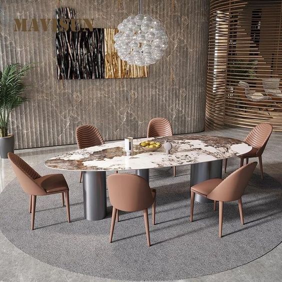 Louis Luxury Oval 8 Seater Dining Table Set Part Pay 2