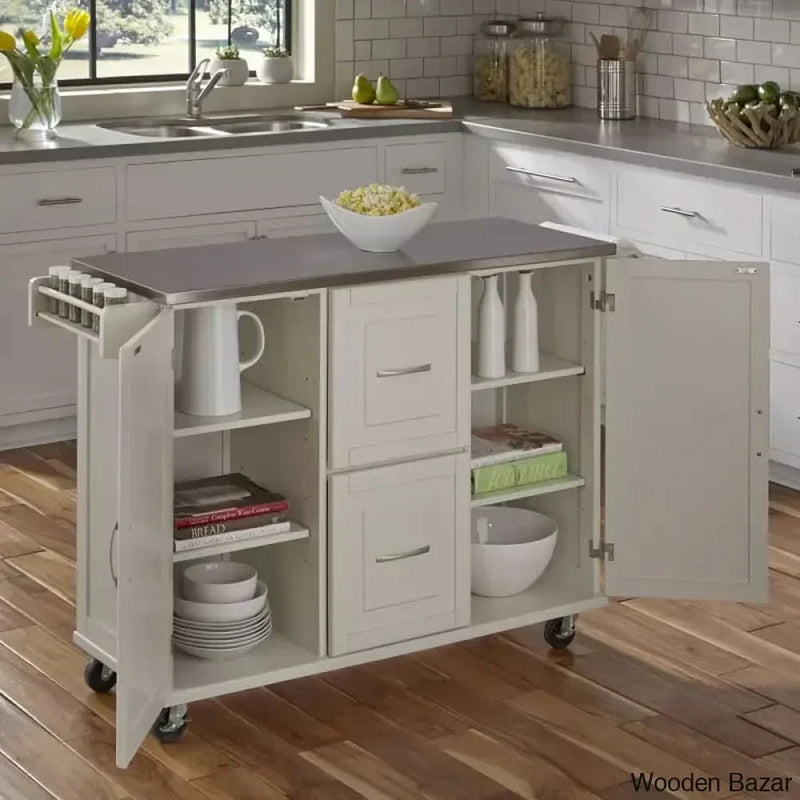 Aftonshire Kitchen Cart Kitchen trolley cart cabinet kitchen island with storage
