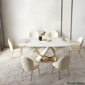 Aldo Luxury Dining Table Set - Wooden Empiro 6 Seater