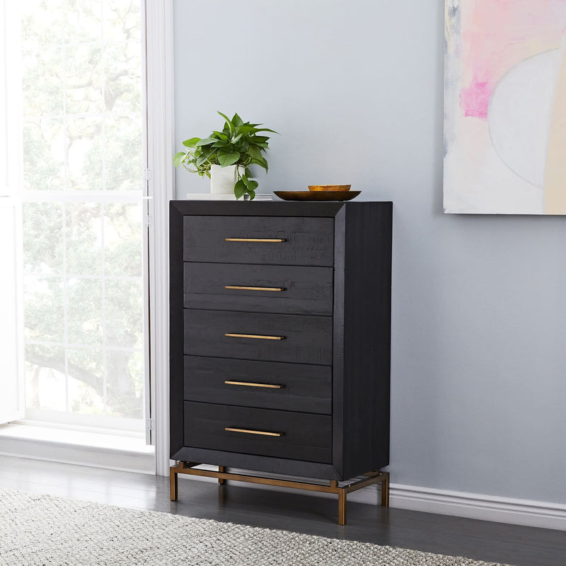 Perler Burnished 5-Drawer Dresser - Wooden Empiro