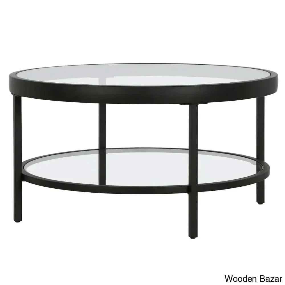 Alexisa 32’’ Wide Round Coffee And Center Table Blackened Bronze