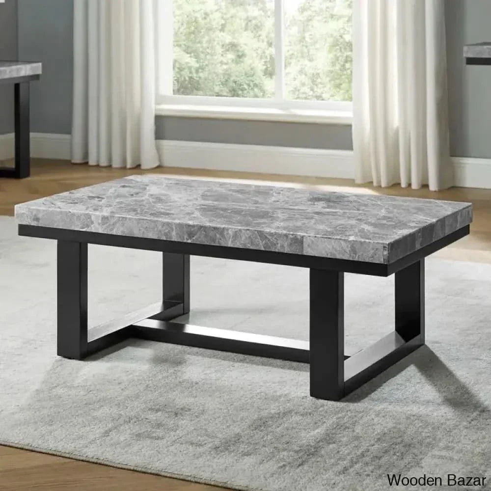 Almeniya Marble Top Coffee And Center Table Gray