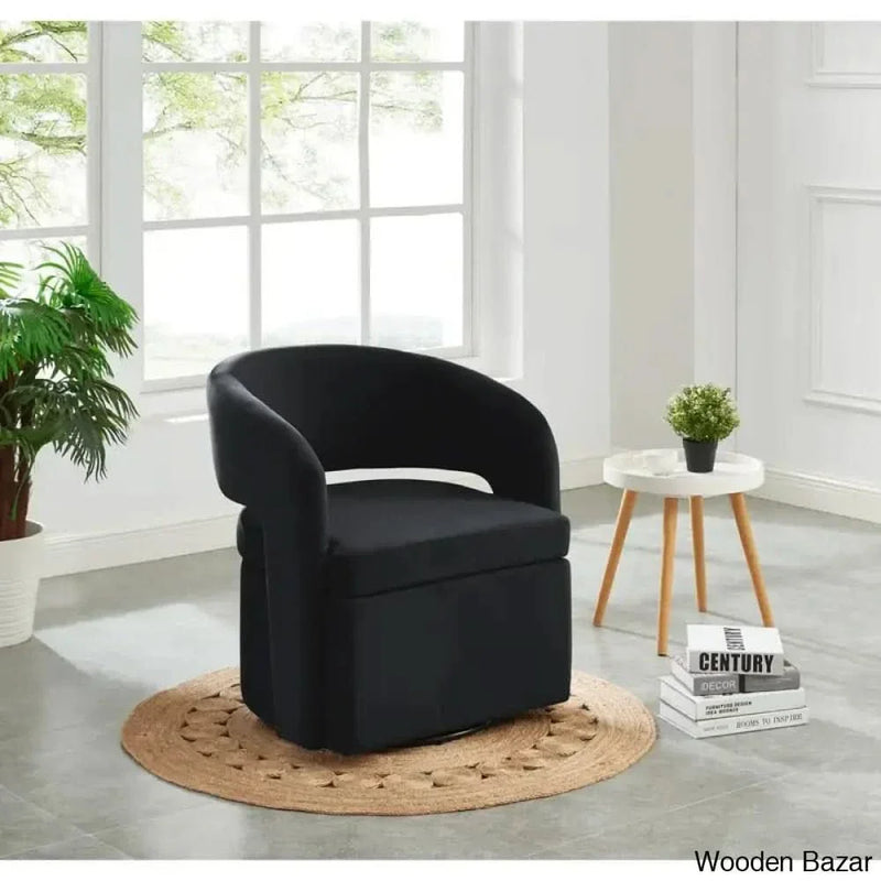 Alyce 28'' Wide Velvet Swivel Barrel Chair