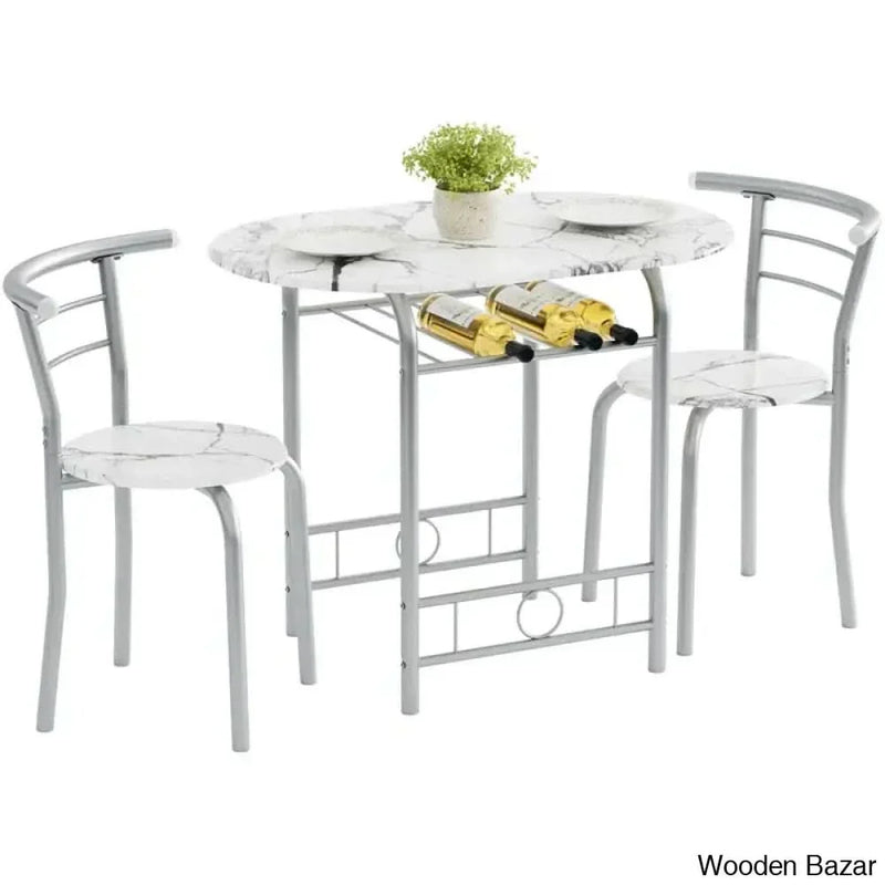 Atwell 2 Seater Dining Table Set - Wooden Empiro