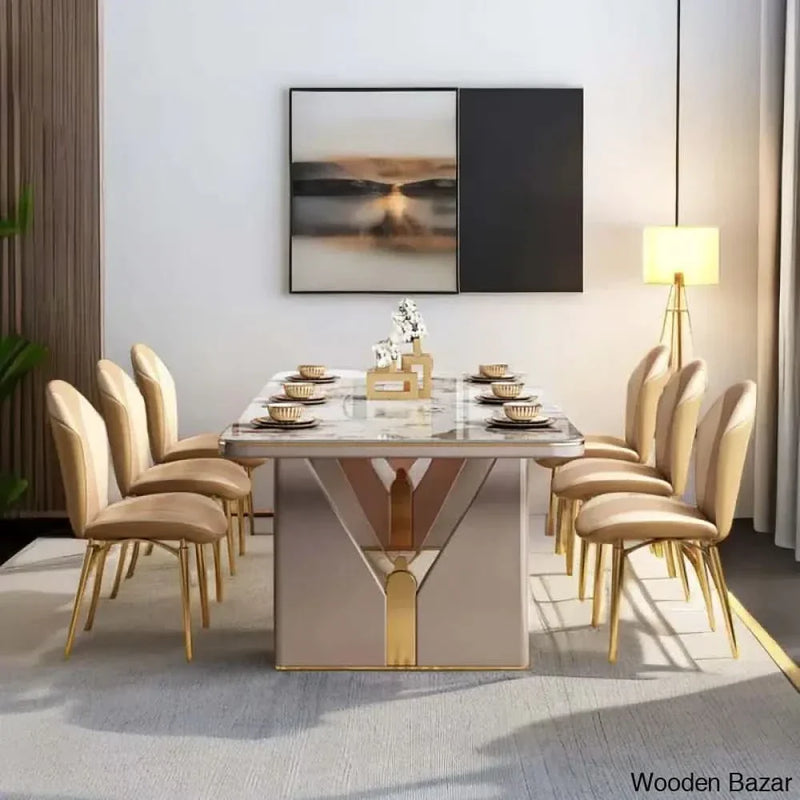 Ayers 6 Seater & 8 Seater New Double Pedestal Dining Set - Wooden Empiro