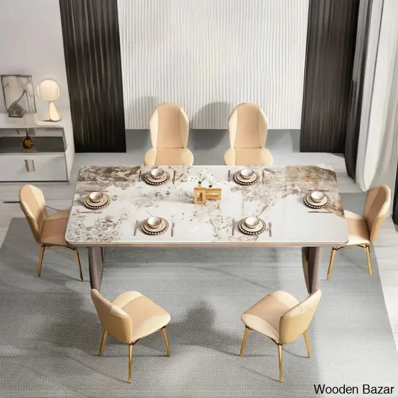 Ayers 6 Seater & 8 New Double Pedestal Dining Set - Wooden Empiro Seater