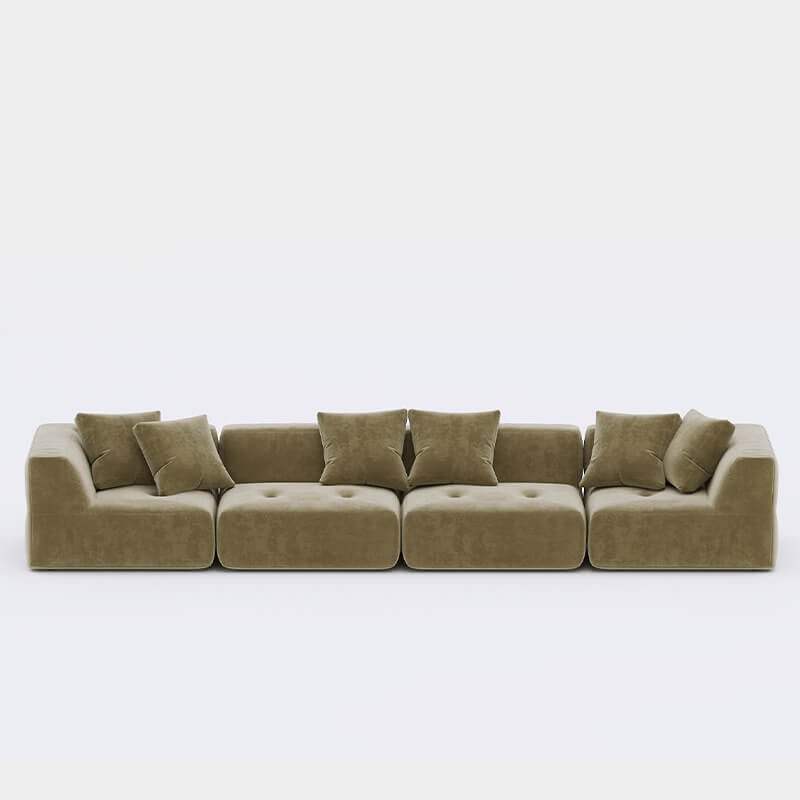 5 Seater Olive Green Sofa With Super-Soft Upholstery