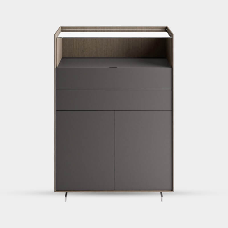 Multipurpose Grey Sideboard With Open Compartment