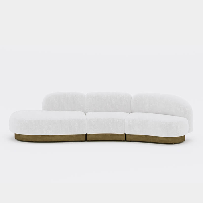 4 Seater Modern Snow White Sofa for Luxury Living Room
