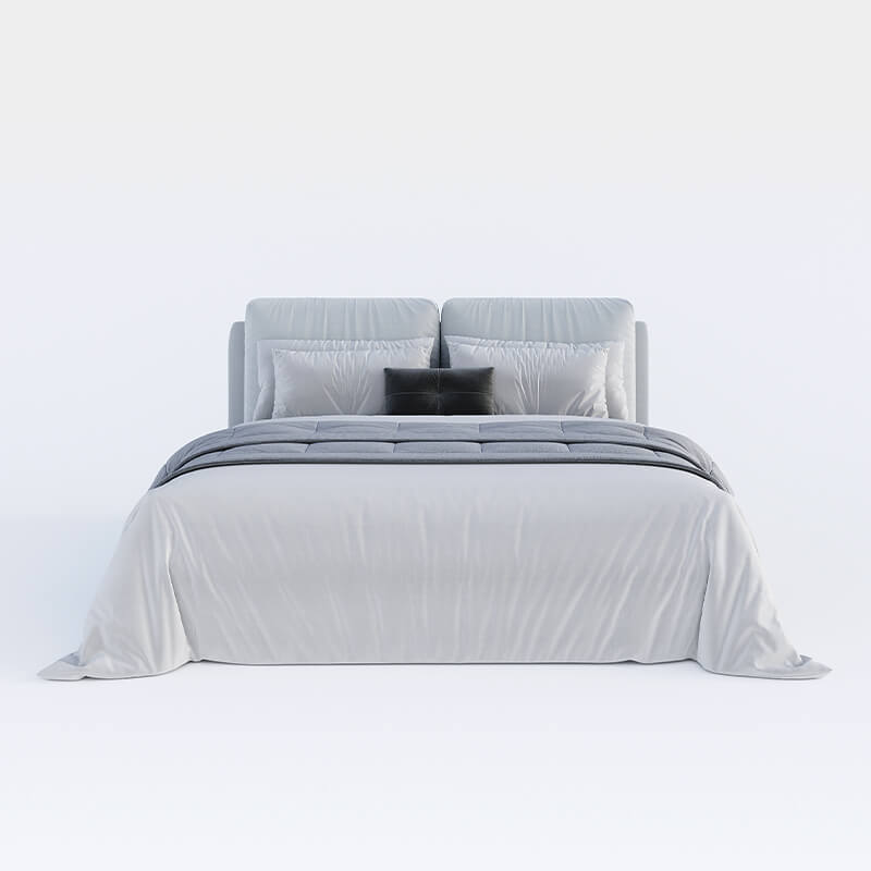 Velvet Upholstered King-Size White Bed With Hydraulic Storage