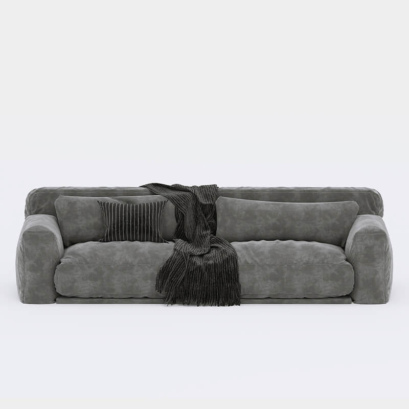 3 Seater Dark Grey Sofa With Super Soft Upholstery